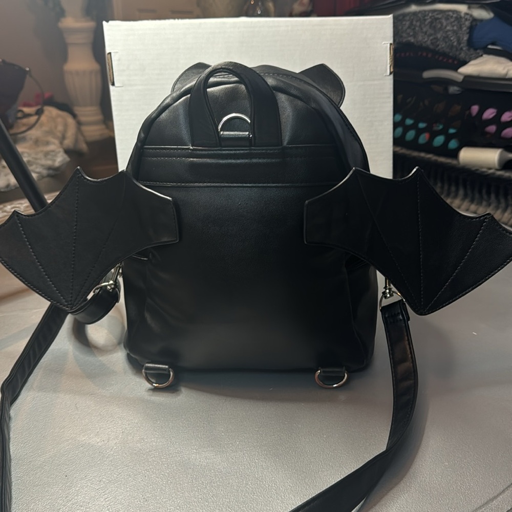 🦇Royal Monk Black Mini Bat Gothic Backpack
